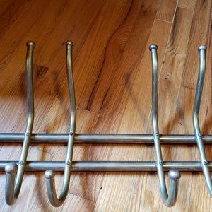 Antique 1930s barbershop brass hinged coat rack